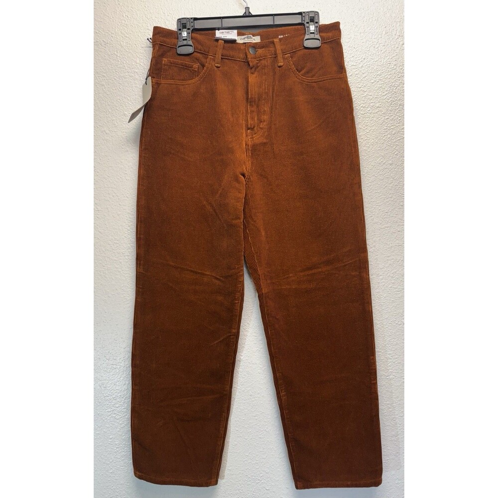 Carhartt WIP W Newport Pant High Waist Relaxed Straight Sz 28 Brandy Corduroy